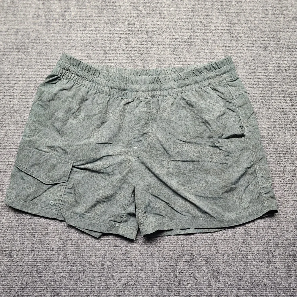 Columbia Mens Nylon Cargo Shorts Gray Print Mesh Lined AL1986 Size M 4L